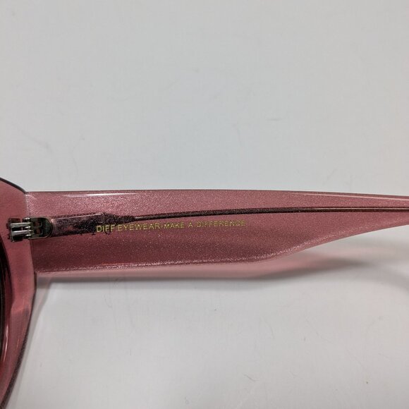Diff Eyewear Pink Glitter Luna Polarized Sunglasses Oversized Large Modern - Picture 6 of 11